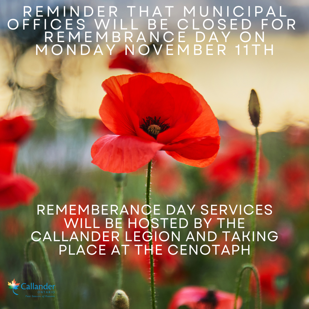 Municipal Offices Closed on November 11th